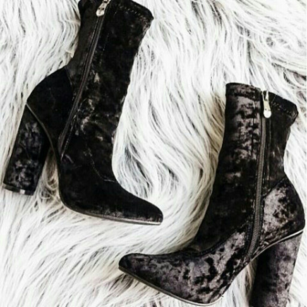 Crushed velvet Witchy  goth boots